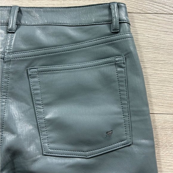 Aritzia Wilfred Melina Marbled Grey Faux Leather Crop Pants - Picture 8 of 15